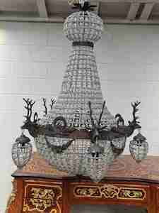 Chandeliers: French Country Stag Chandelier