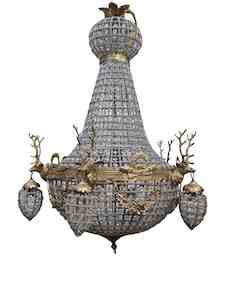 Chandeliers: Large French Country Stag Chandelier