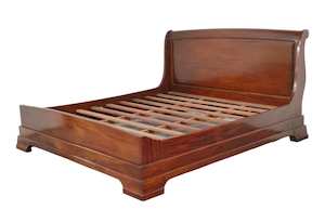 Beds: NEPTUNE MAHOGANY WOOD SLEIGH BED