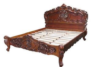 Beds: VERNON ROCOCO BED HAND CARVED