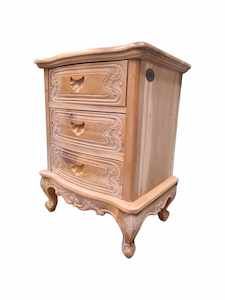 Bedsides: DOMINQUE FRENCH 3 DRAWER BEDSIDE