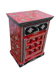 Painted Indian Nightstand