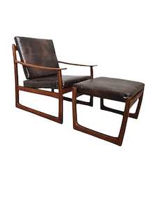 DOROTHY MID CENTURY ARMCHAIR & STOOL