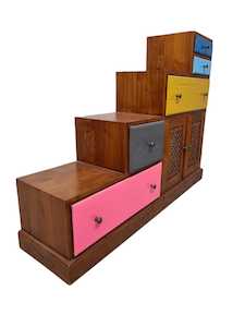 TEAK STEP CHEST / SIDEBOARD