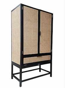Wardrobes: Maleo Teak & Rattan Wardrobe