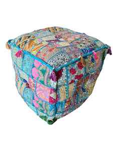 Ottomans: KORA RAJASTHANI  POUF (SQUARE)