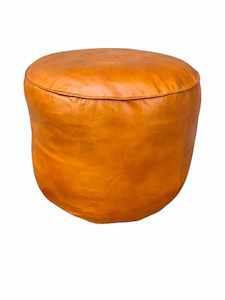 Ottomans: ROSA LEATHER OTTOMAN