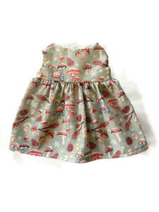 Animal Softies: Meadow Folk Outfit - Sage Toadstools & Pinecones Dress