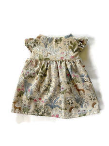 Animal Softies: Meadow Folk Outfit - Woodland print ruffle dress
