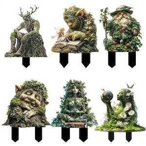 Tree Elfs Garden Stake Fairy Garden Stake Decoration Acrylic Yard Sign 2D Flat S&hellip;