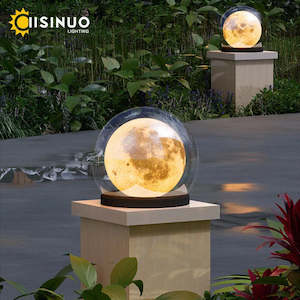Outdoor Garden Accessories: Creative Moon Pillar Lights Outdoor Waterproof LED Round Landscape  Garden, Courtyard Villa Lighting Fixture