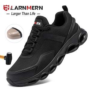 Shoes Safety: LARNMERN Men Safety Shoes Work Sneakers Steel Toe Shoes High Elasticity Shock Absorption Comfortable Shoe