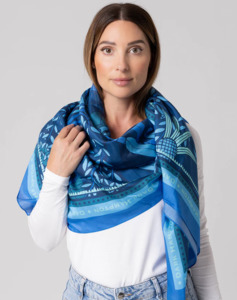 Dark Hampton x Kyla Mae Versatile Large Scarf - Blue