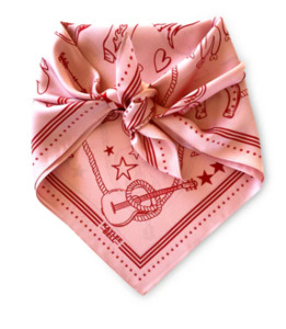 Dark Hampton x Kaylee Bell Cowboy Up Pink Petite Silk Scarf