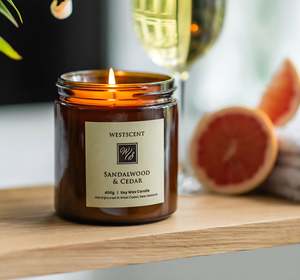 WestScent Soy Candle 220g - Sandalwood & Cedar