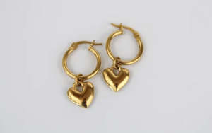 Western Edge Heart Hoops - Gold