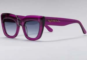 Happy to Sit on Your Face Sunglasses - Harlot Whore Purple Rain
