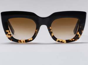 Happy to Sit on Your Face Sunglasses - Harlot Whore Ebony Leopard