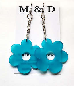 M And D Jewellery: M and D Jewellery - Chained Flora Earrings - Frosty Turquoise