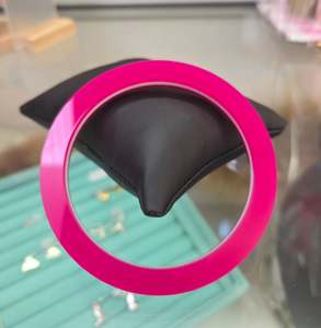 M and D Jewellery Bangle - XXL 76mm Hot Pink/White