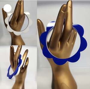 M And D Jewellery: M and D Jewellery - Bangle XXL 76mm Cobalt Blue/White