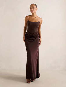 Frontpage: Isra Drape Strapless Maxi