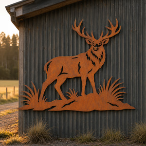Free Mini Hares With Orders Over 120: Red Stag Steel Wall Art