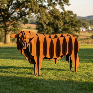 Free Mini Hares With Orders Over 120: Angus Bull – Corten Steel Sculpture