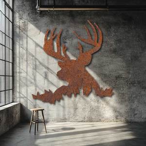 Free Mini Hares With Orders Over 120: Rustic Stag Silhouette Wall Art