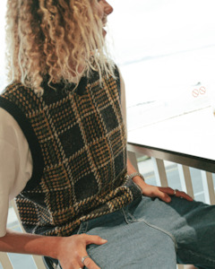 Mens Tops Knitwear: Hairy Mclary Plaid Knit Vest