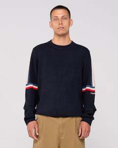 Mens Tops Knitwear: Moritz Retro Stripe Crew Neck Knit