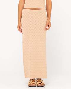Womens Bottoms Skirts: Leo Crotchet Knit Maxi Skirt