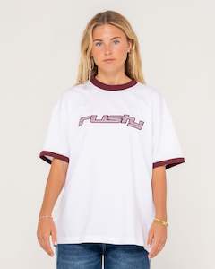 Womens Tops Tees Tanks: Og Rusty Oversized Ringer Tee