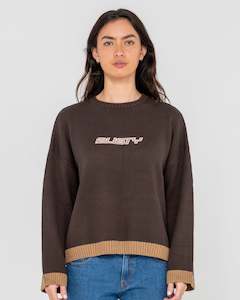 Womens Tops Knitwear: Rider Relaxed Crew Knit