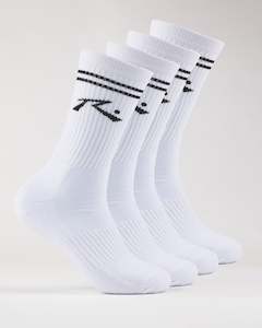 Mens Footwear Thongs Socks: Comp Mid Calf 4-Sock Pack