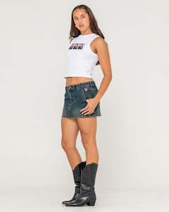 Billie Low Rise Denim Mini Skirt