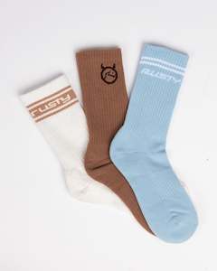 Womens Footwear Thongs Socks: Shake Up Crew 3-Sock Pack
