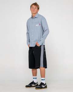 Mens Denim: Flip Daddy 23" Taped Baggy Short