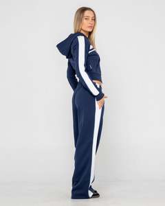 Womens Bottoms: Retro Lines Wide Leg Trackpant