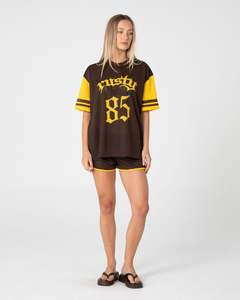 Womens Tops: Rag Stripe Mesh Oversized Tee