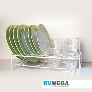 Glass Plate Storage: Crockery & 4 Cup Rack