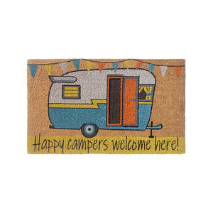 Awning Mats Carpet: Door Mat - Happy Campers Welcome Here