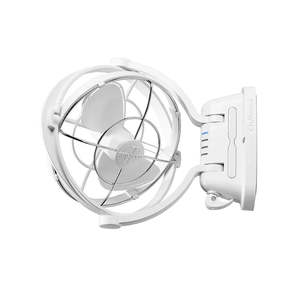 White Caframo Sirocco II 7" Fan with 360 Degree Gimbal 12/24V
