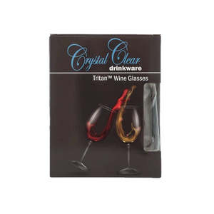 Triton Crystal Clear Long Stem Wine Glass Pack 4