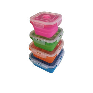 Pantry Storage Solutions: Collapsible Square Silicone Tub Set of 4