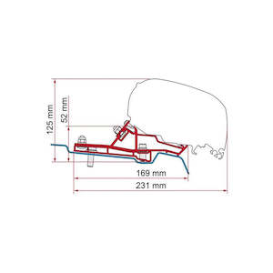 Awning Spare Parts: Fiamma Brackets 340cm For H2L3 Ford Transit 98655Z189 Right Hand Drive