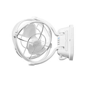 White Caframo Sirocco II 7" Fan with 360 Degree Gimbal 12/24V