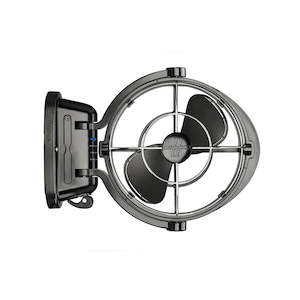 12v Cooling Fans: Black Caframo Sirocco II 7" Fan with 360 Degree Gimbal 12/24V