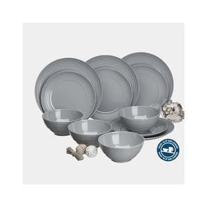Crockery Cutlery Dining: 12 Piece Dinner Set Non Slip Cool Grey