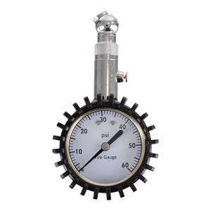 Motorcycle Air Pumps: WMP Analogue Tyre Pressure Gauge 0-60 PSI